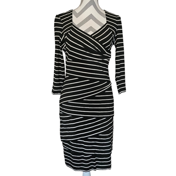 White House Black Market Dresses & Skirts - ​NWT White House‎ Black Market Striped Ruched Slimming Sheath Dress Size 10